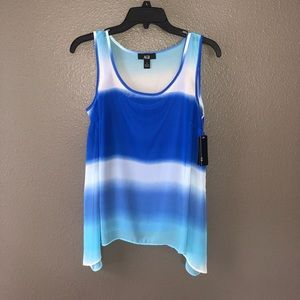 Blue Asymmetric Tank Top